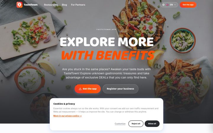 Skærmbillede af tastetown.app