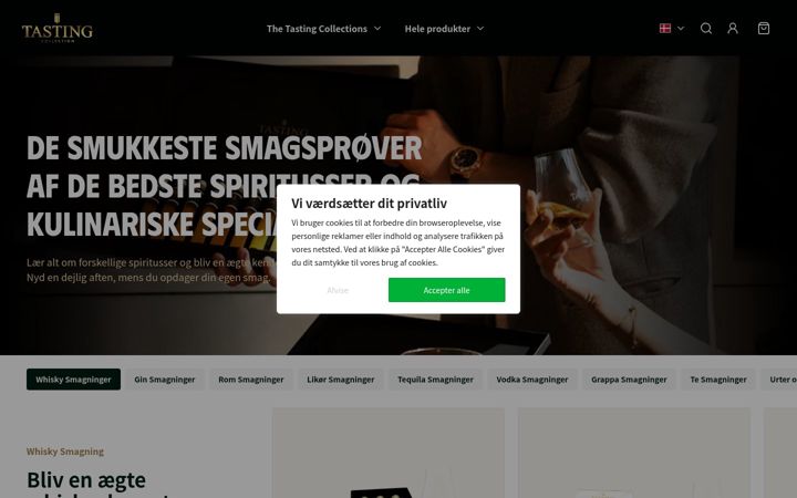 Screenshot of tastingcollection.com