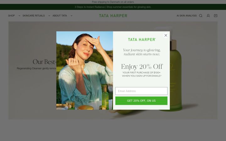 Ekraanipilt saidist tataharperskincare.com