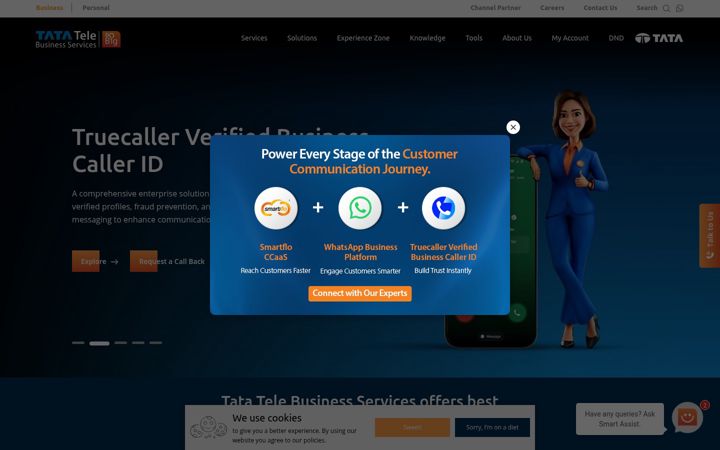 Screenshot of tatateleservices.com