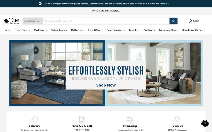 Screenshot of tate-furniture.com