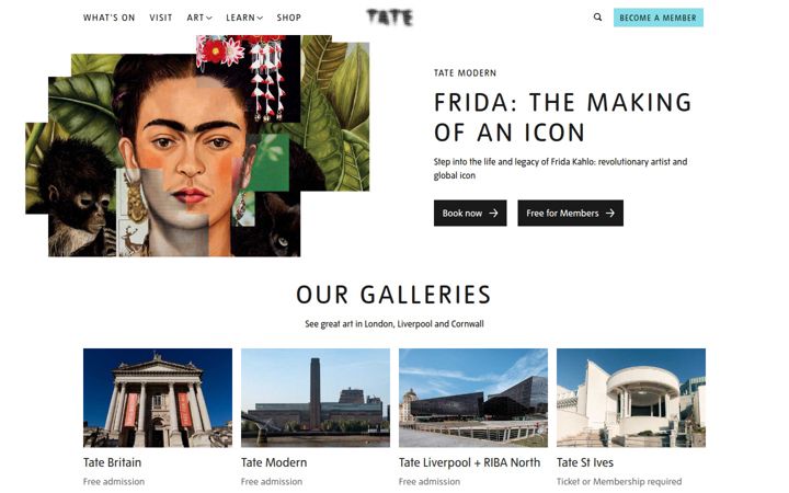 Screenshot of tate.org.uk