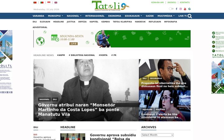 Screenshot of tatoli.tl