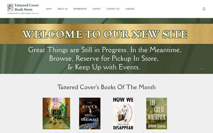 Screenshot of tatteredcover.com