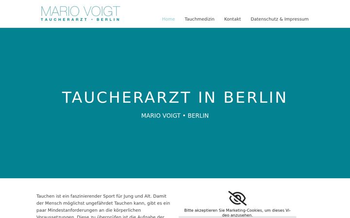 Screenshot of taucherarzt-berlin.de