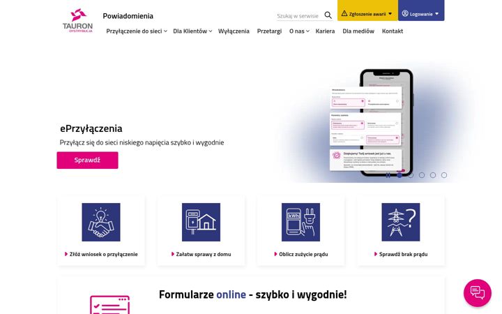 Screenshot of tauron-dystrybucja.pl