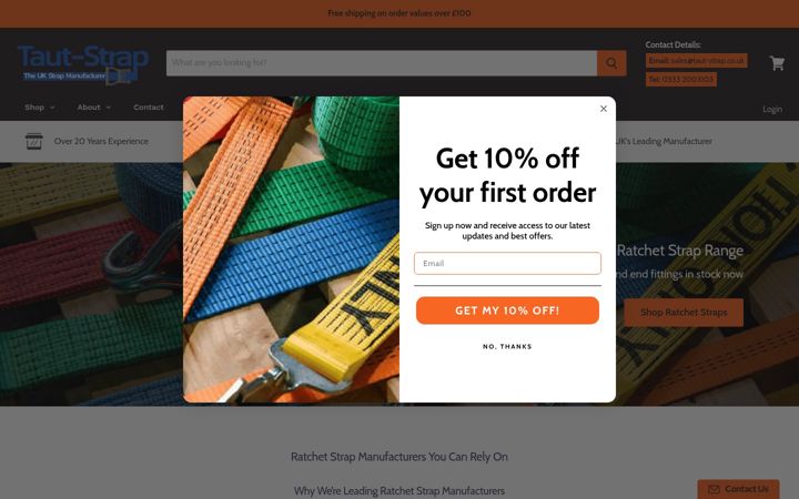 Screenshot of taut-strap.co.uk