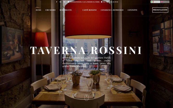 Screenshot van tavernarossini.it
