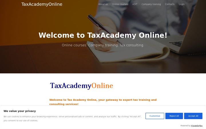 Screenshot of taxacademyonline.com