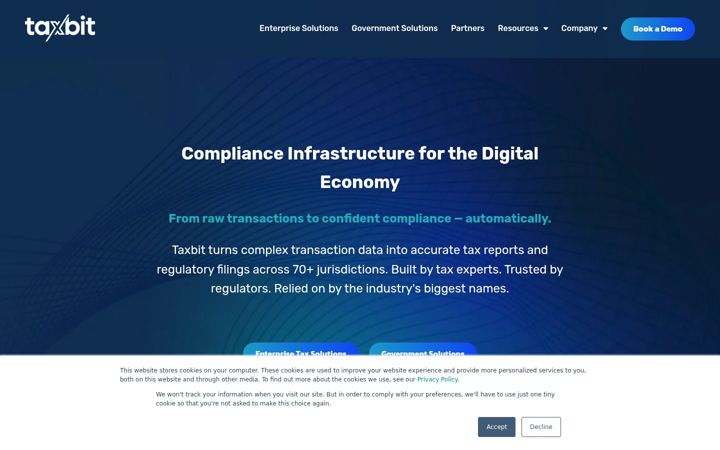 Screenshot of taxbit.com