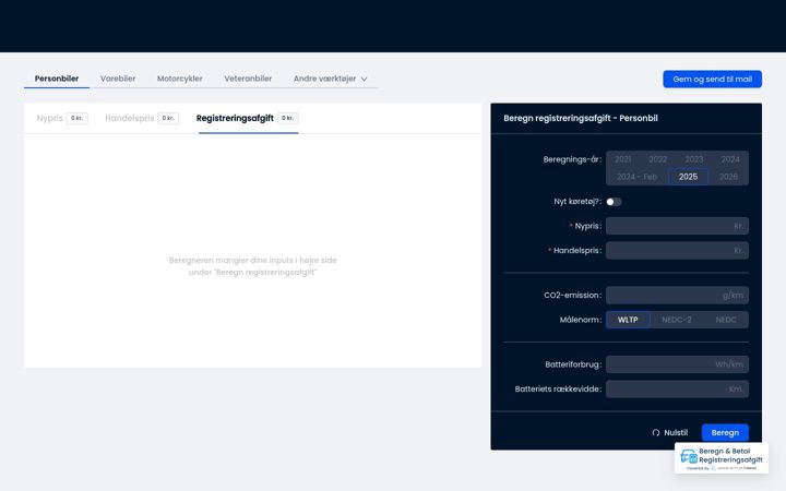 Screenshot of taxcalc.dk