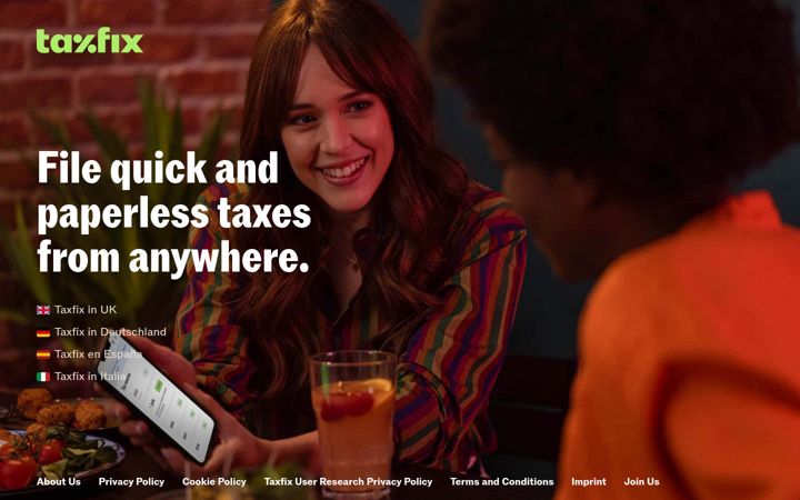 Screenshot of taxfix.com