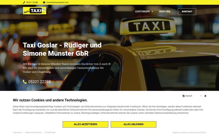 Ekraanipilt saidist taxi-goslar-22288.de