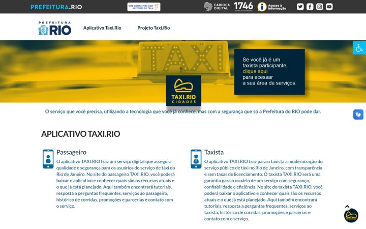 Skärmbild av taxi.rio