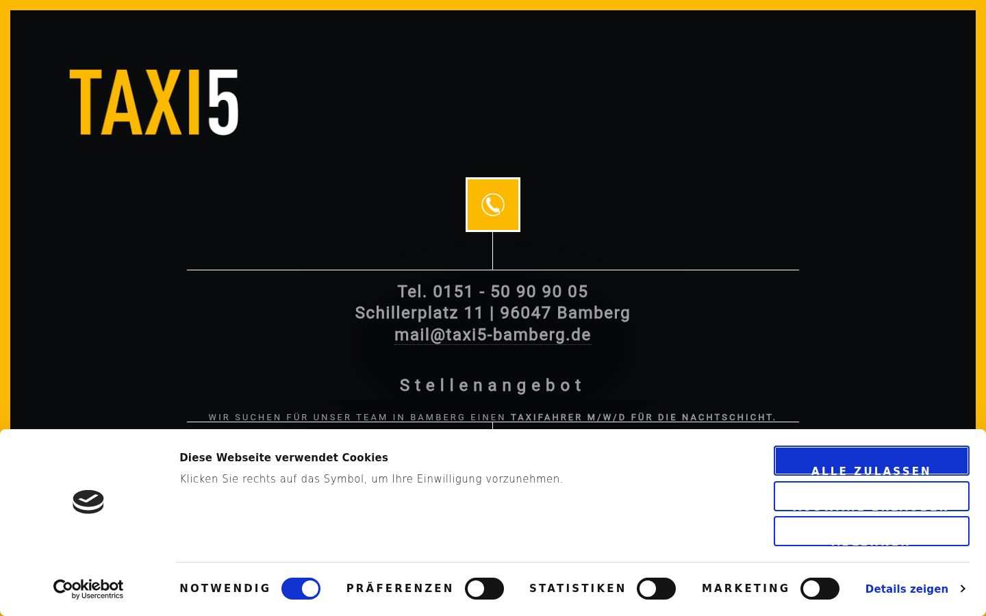 Screenshot van de toestemmingsbanner zoals getoond vóór enige interactie