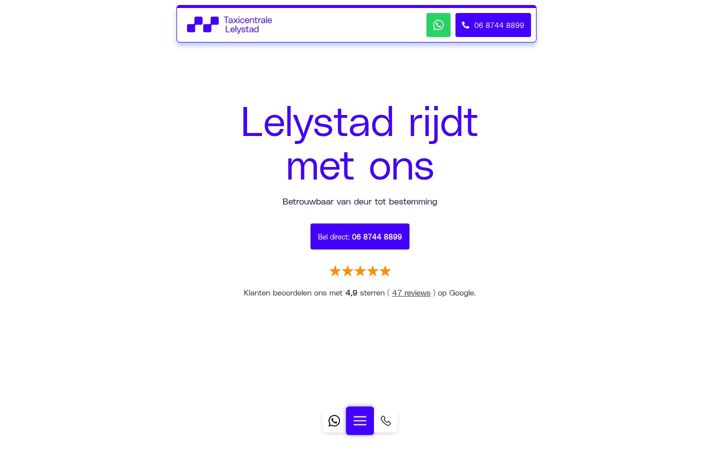 Screenshot von taxicentrale-lelystad.nl