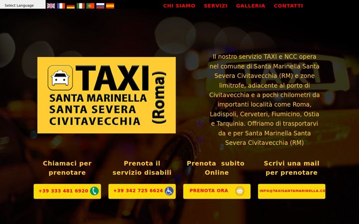 Kuvakaappaus sivustosta taxisantamarinella.com