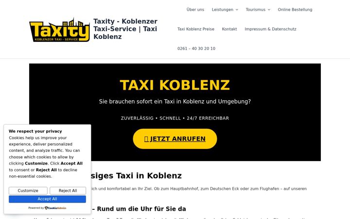 Ekraanipilt saidist taxity-koblenz.de