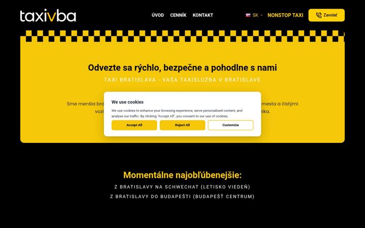 Screenshot of taxivba.sk