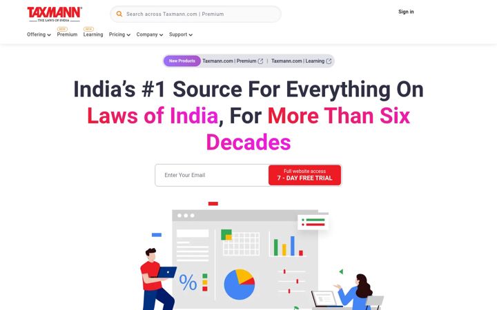 Screenshot of taxmann.com