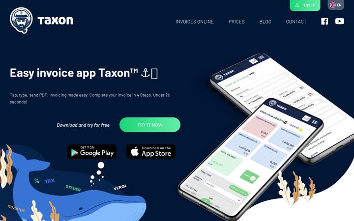 Screenshot of taxoninvoice.com
