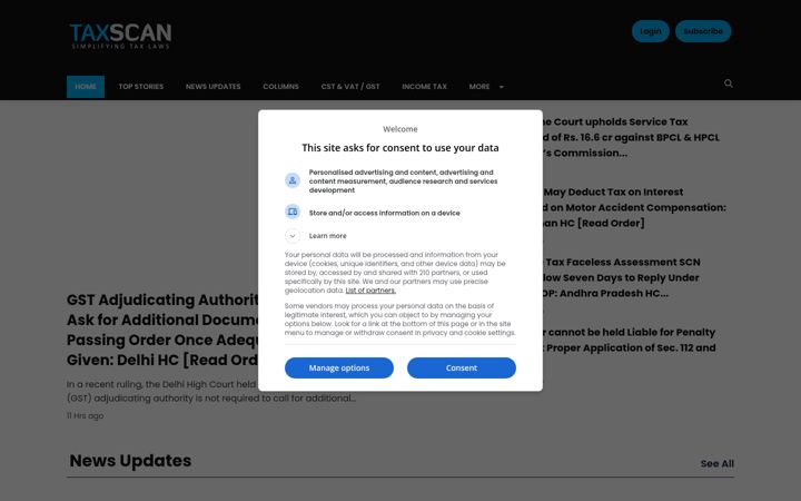 Screenshot of taxscan.in
