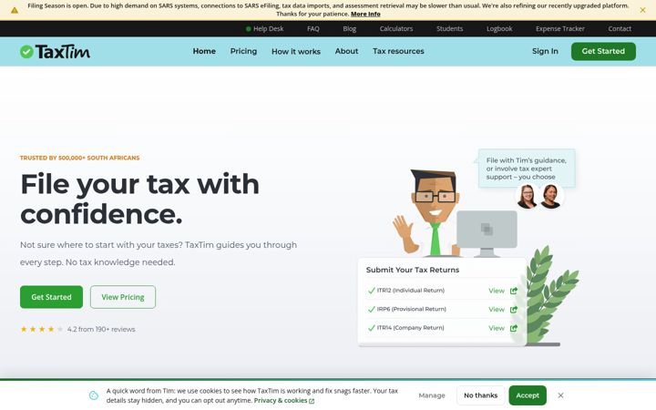 Screenshot of taxtim.com