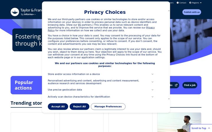 Screenshot of taylorandfrancisgroup.com