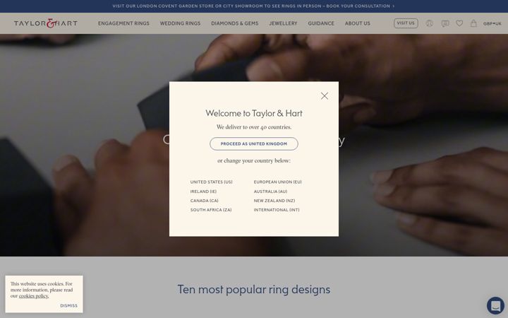 Screenshot of taylorandhart.com
