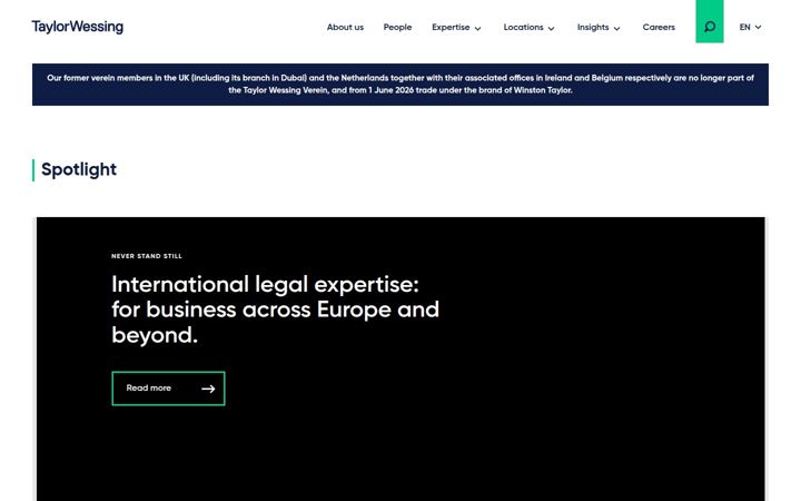 Screenshot of taylorwessing.com