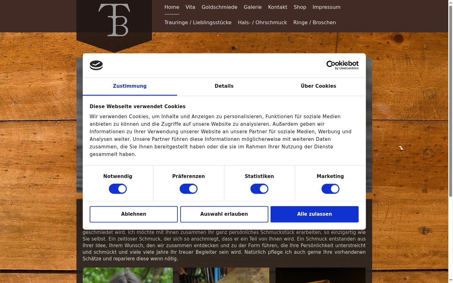 Screenshot del banner di consenso mostrato prima di qualsiasi interazione