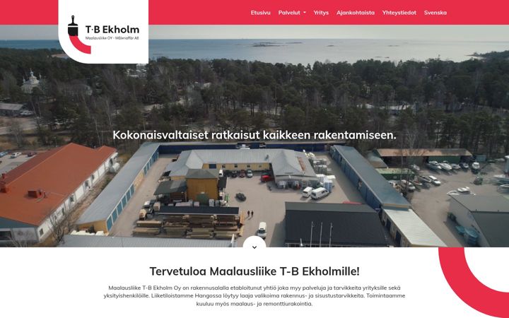 Skjermbilde av tbekholm.fi