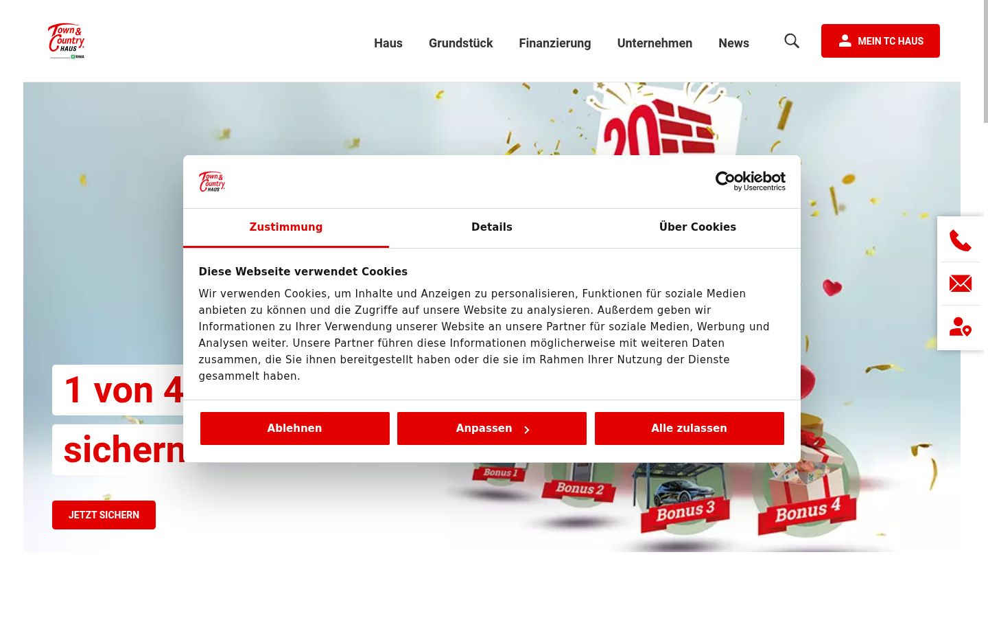 Screenshot of the consent banner shown before any interaction