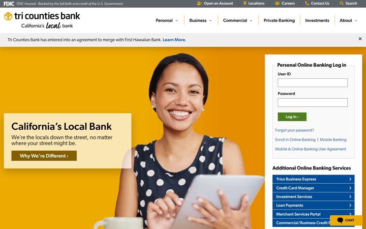 Screenshot of tcbk.com