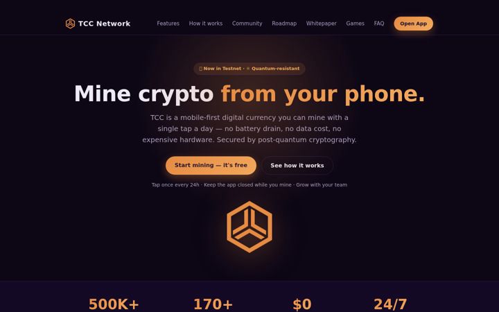 Képernyőkép: tcc-coin.com