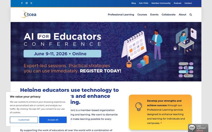 Screenshot of tcea.org