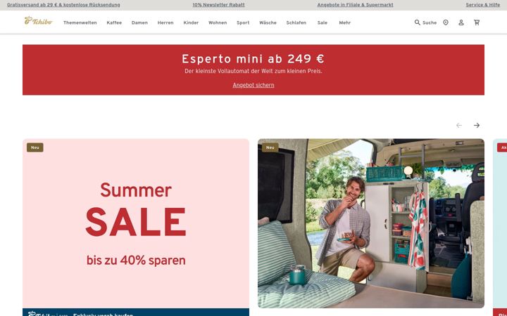 Screenshot ta' tchibo.de
