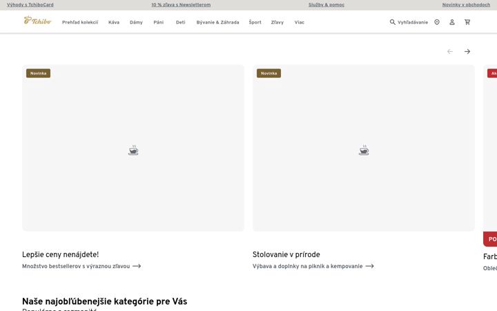 Screenshot of tchibo.sk