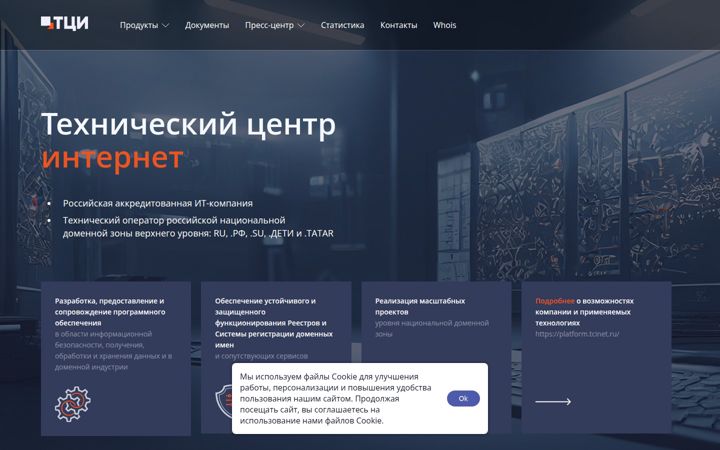 Ekrano kopija tcinet.ru