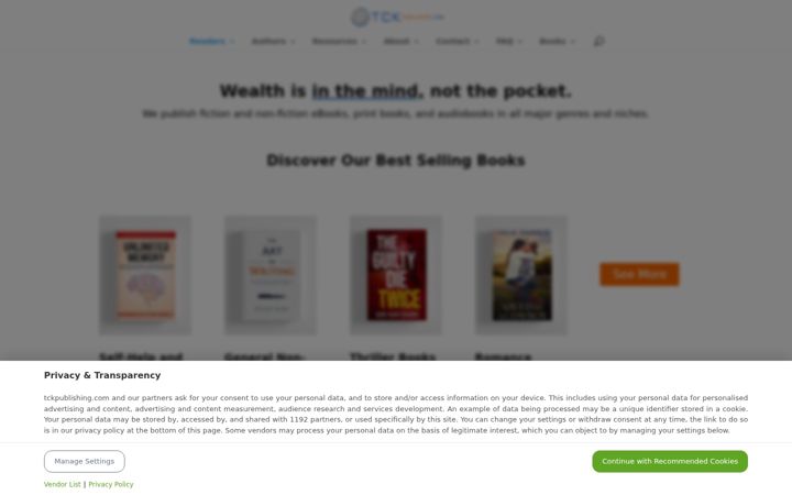 Screenshot of tckpublishing.com