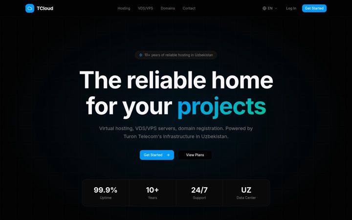 Screenshot of tcloud.uz