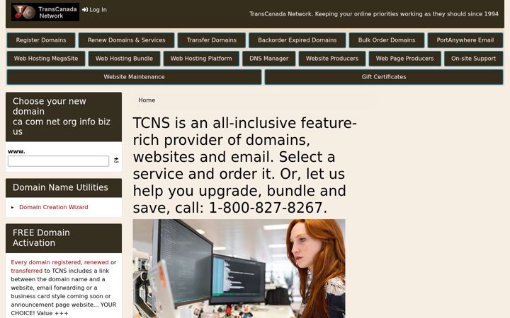 Screenshot of tcns.com