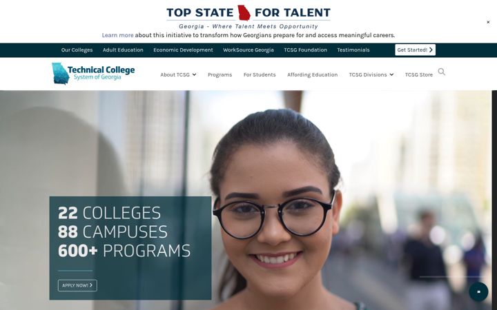 Screenshot of tcsg.edu