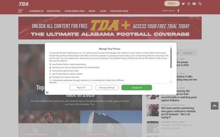 Screenshot of tdalabamamag.com