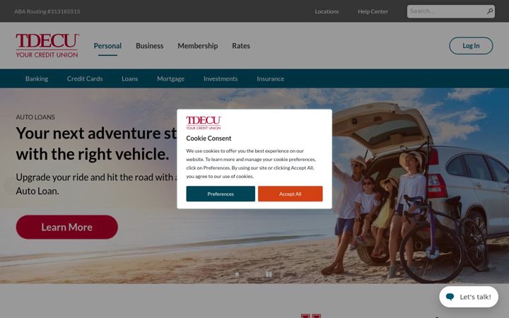 Screenshot of tdecu.org