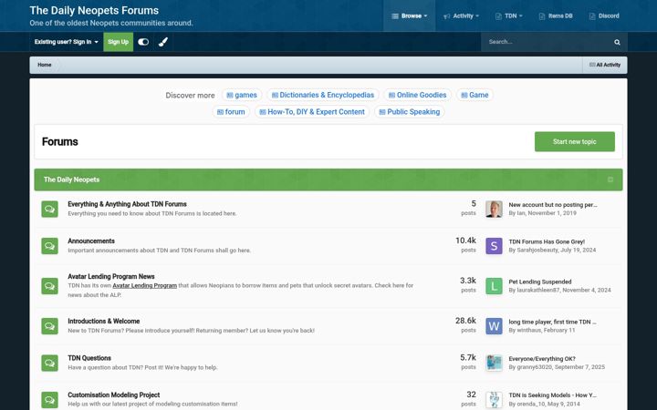 Screenshot of tdnforums.com