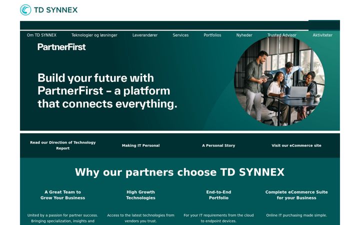 Skärmbild av tdsynnex.com