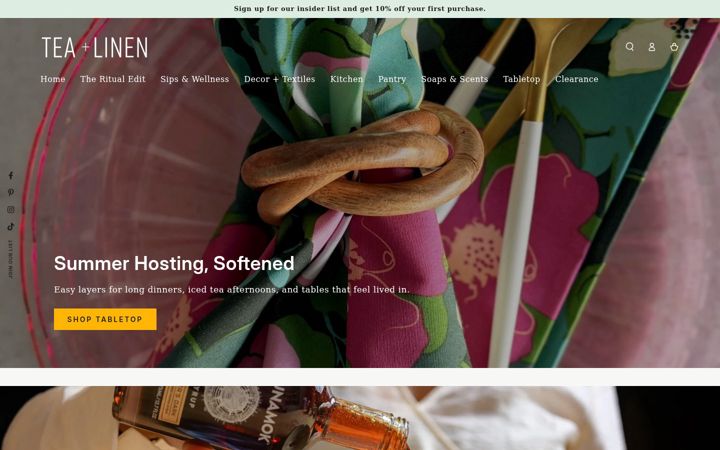 Screenshot of teaandlinen.com