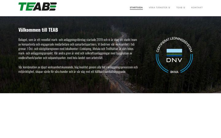 Screenshot of teab.nu