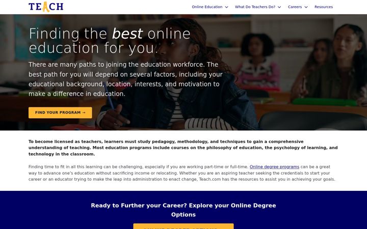 Screenshot of teach.com